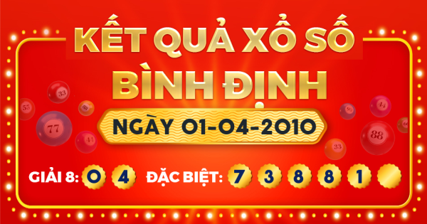 Kết quả xổ số Bình Định ngày 1/4/2010