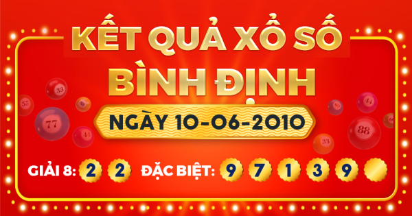 Kết quả xổ số Bình Định ngày 10/6/2010