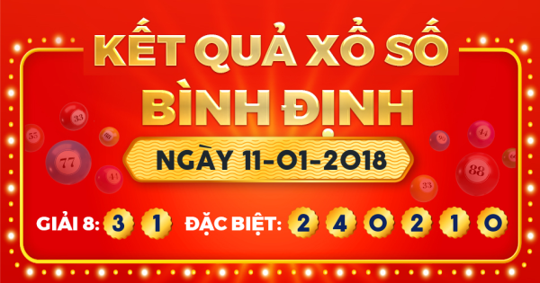 Kết quả xổ số Bình Định ngày 11/1/2018