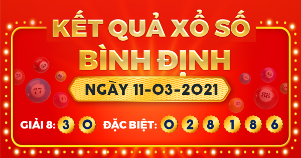 Kết quả xổ số Bình Định ngày 11/3/2021