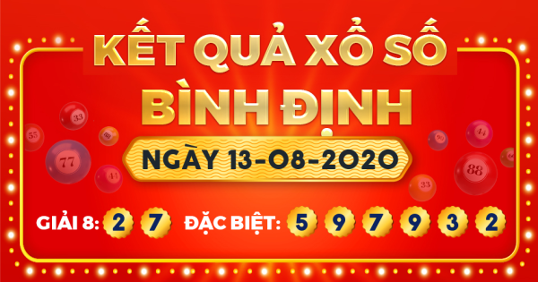 Kết quả xổ số Bình Định ngày 13/8/2020
