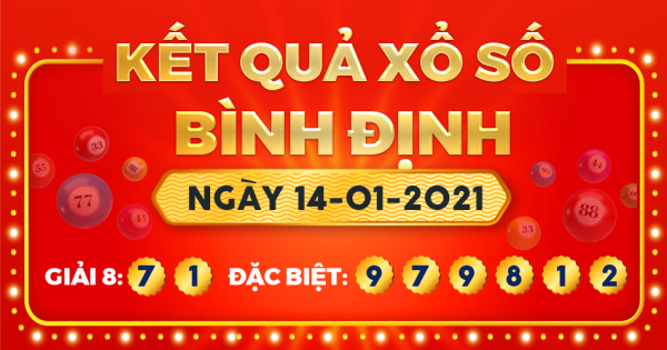 Kết quả xổ số Bình Định ngày 14/1/2021