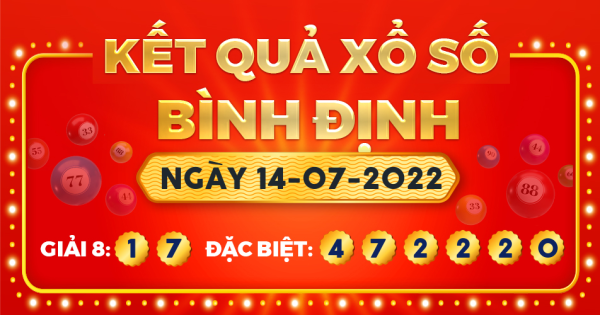 Kết quả xổ số Bình Định ngày 14/7/2022