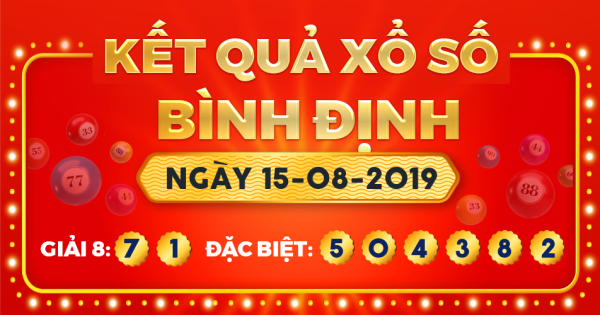 Kết quả xổ số Bình Định ngày 15/8/2019