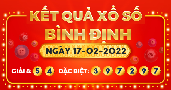 Kết quả xổ số Bình Định ngày 17/2/2022