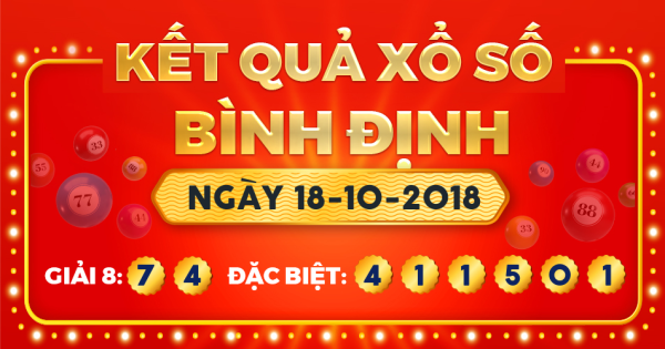 Kết quả xổ số Bình Định ngày 18/10/2018