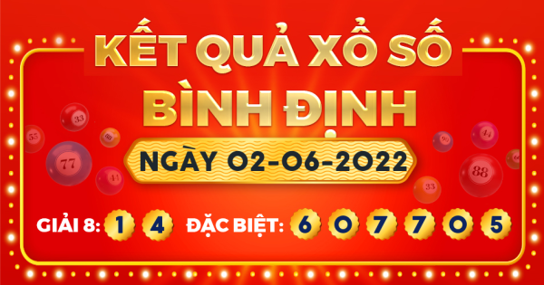 Kết quả xổ số Bình Định ngày 2/6/2022