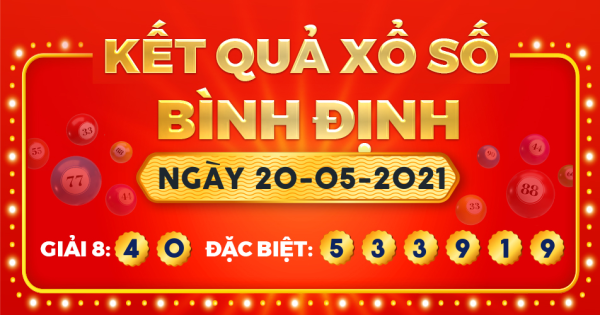 Kết quả xổ số Bình Định ngày 20/5/2021