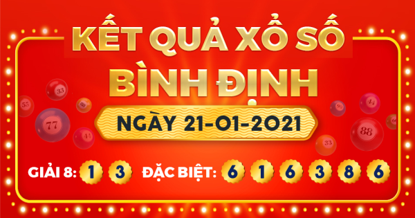 Kết quả xổ số Bình Định ngày 21/1/2021