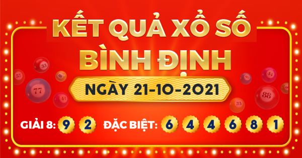 Kết quả xổ số Bình Định ngày 21/10/2021
