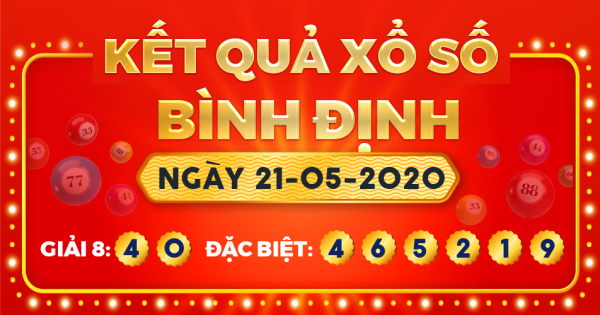 Kết quả xổ số Bình Định ngày 21/5/2020