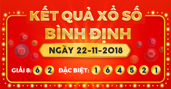 Kết quả xổ số Bình Định ngày 22/11/2018