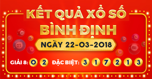 Kết quả xổ số Bình Định ngày 22/3/2018