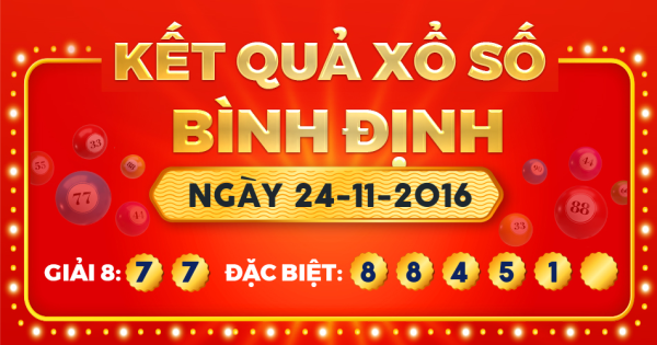 Kết quả xổ số Bình Định ngày 24/11/2016