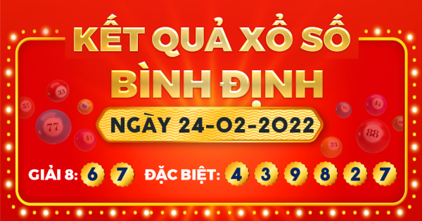 Kết quả xổ số Bình Định ngày 24/2/2022
