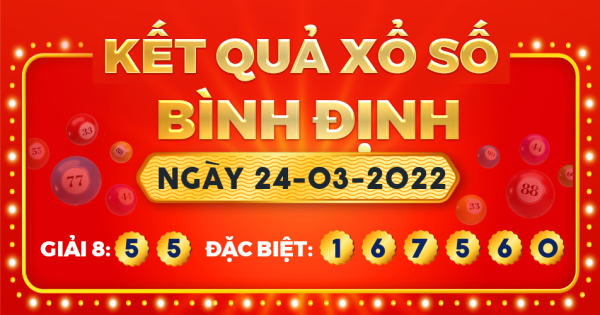 Kết quả xổ số Bình Định ngày 24/3/2022