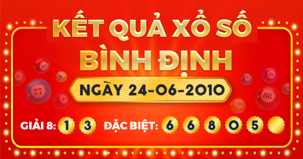 Kết quả xổ số Bình Định ngày 24/6/2010