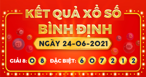 Kết quả xổ số Bình Định ngày 24/6/2021