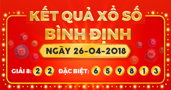 Kết quả xổ số Bình Định ngày 26/4/2018