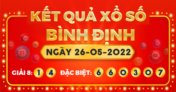 Kết quả xổ số Bình Định ngày 26/5/2022