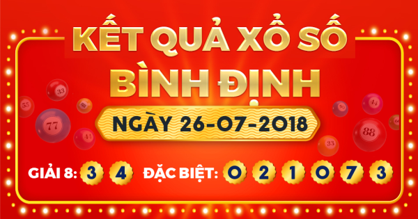 Kết quả xổ số Bình Định ngày 26/7/2018