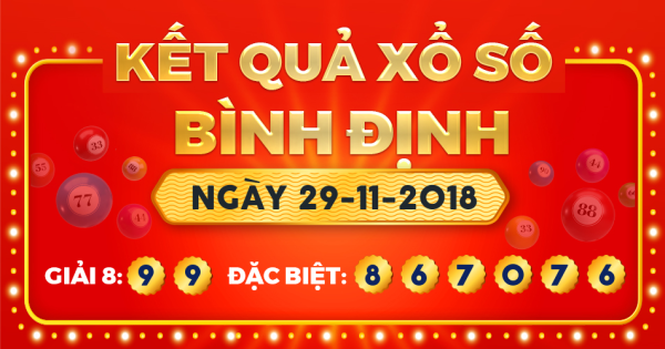 Kết quả xổ số Bình Định ngày 29/11/2018