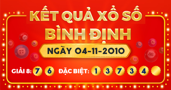 Kết quả xổ số Bình Định ngày 4/11/2010