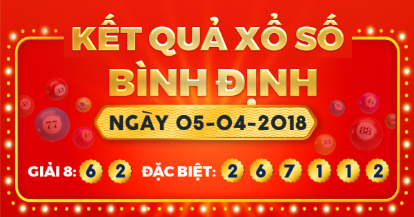 Kết quả xổ số Bình Định ngày 5/4/2018