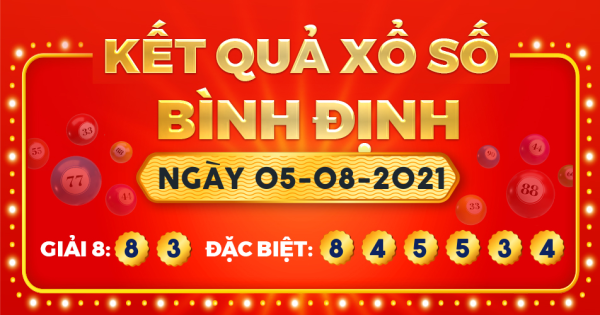 Kết quả xổ số Bình Định ngày 5/8/2021