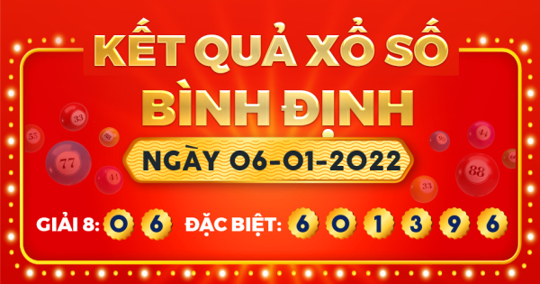 Kết quả xổ số Bình Định ngày 6/1/2022