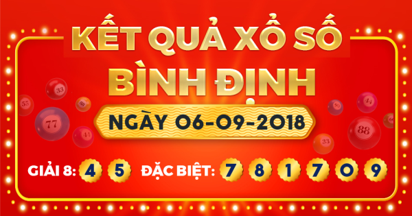 Kết quả xổ số Bình Định ngày 6/9/2018