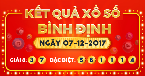 Kết quả xổ số Bình Định ngày 7/12/2017