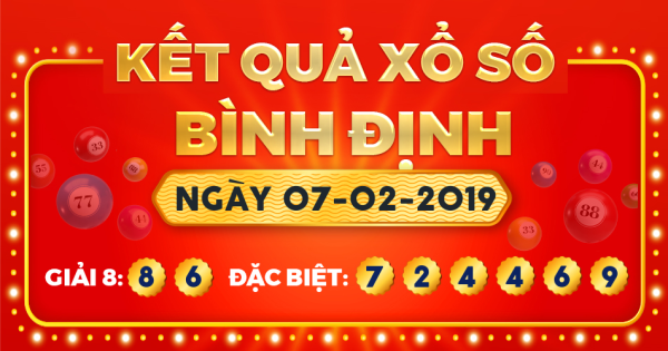 Kết quả xổ số Bình Định ngày 7/2/2019