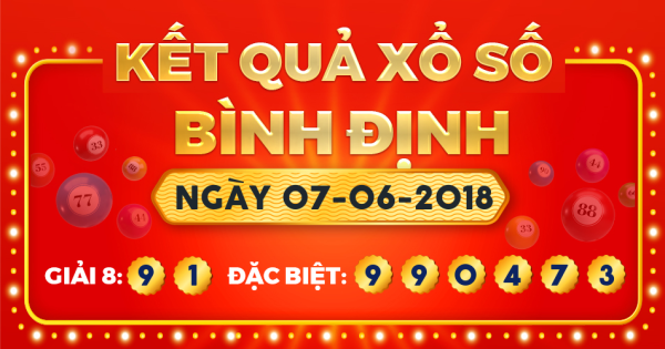 Kết quả xổ số Bình Định ngày 7/6/2018