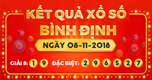 Kết quả xổ số Bình Định ngày 8/11/2018