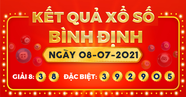 Kết quả xổ số Bình Định ngày 8/7/2021