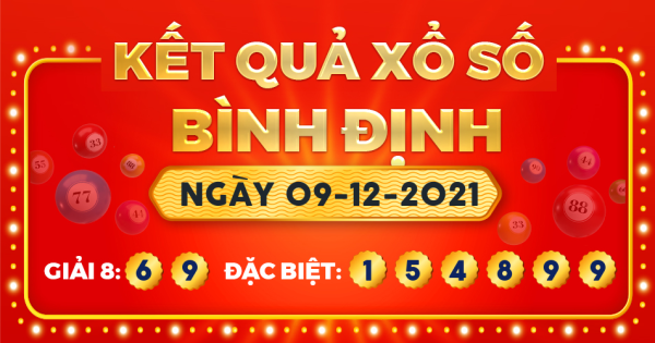 Kết quả xổ số Bình Định ngày 9/12/2021