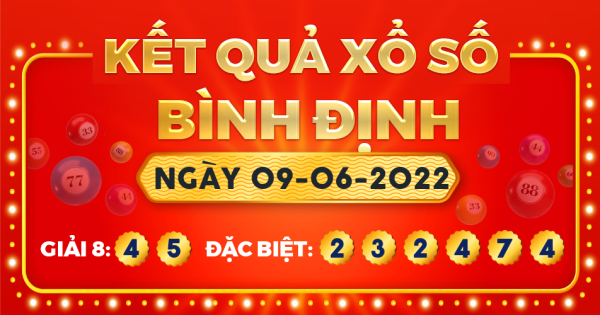 Kết quả xổ số Bình Định ngày 9/6/2022