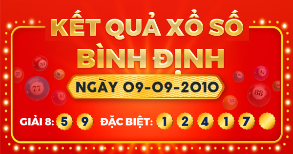 Kết quả xổ số Bình Định ngày 9/9/2010